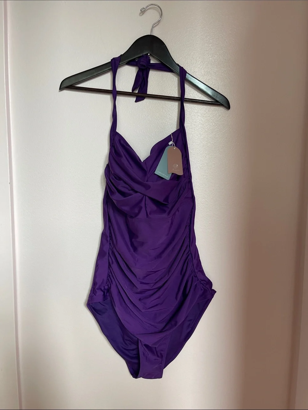 Purple Ruched One-Piece Swimsuit - Women